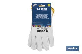 Gants de sécurité anti-chaleur en cuir de buffle | Tailles : 7, 8, 9, 10 et 11. - Cofan